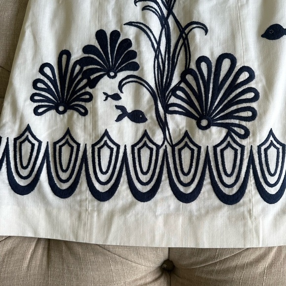 Lilly Pulitzer Strapless Dress with Navy Embroidery - Picture 3 of 10